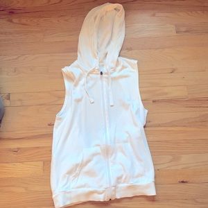 Fabletics white workout vest with open back size small